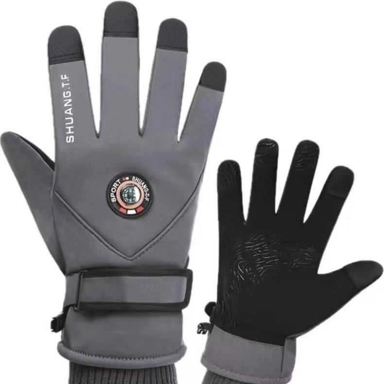 Luvas de Esqui com Touchscreen Aquecidas por USB para Esportes de Inverno e Ciclismo ao Ar Livre