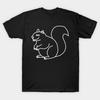 Cute Squirrel White Line Art T-Shirt