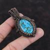 Copper Blue Turquoise Pendant Copper Wire Wrapped Pendant Awesome Gemstone Jewelry Handmade Pendant Copper Wire Wrap Jewelry Gift For Mother
