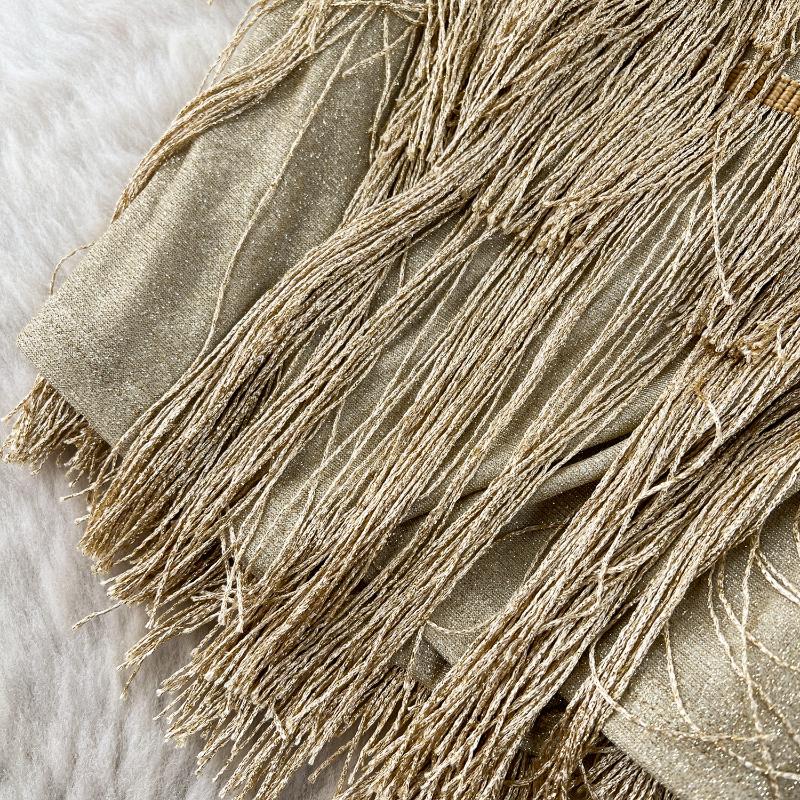 Sexy Quasten Patchwork Hohl Slip Kleid Frauen Sexy Backless Elegante Abend Party Kleider Vintage Dünne Mini Zeremonielle Kleid 2024 Neue