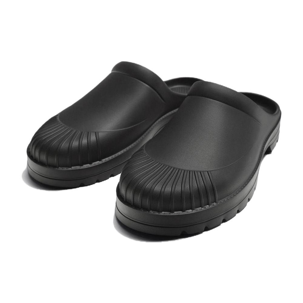 Zara Grooved Thick Sole Open Toe Slippers Men slippers Black 2750220800