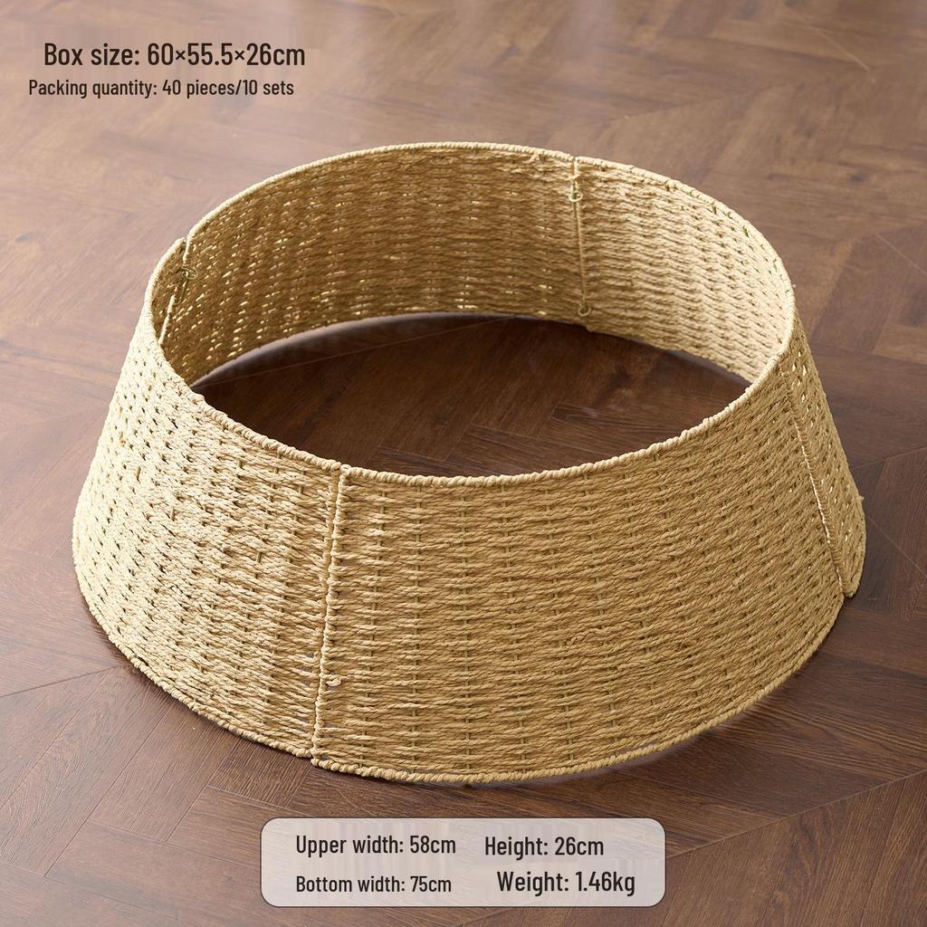 Christmas Tree Base Decorations: Skirt & Basket Set