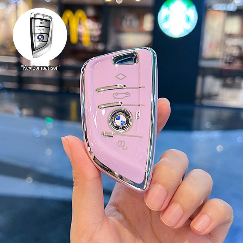 

BMW Key Case for 5 Series, 3 Series, 1 Series, X1, X2, X3, X5, X6 - Car Blade Style Shell Bag for Men and Women
