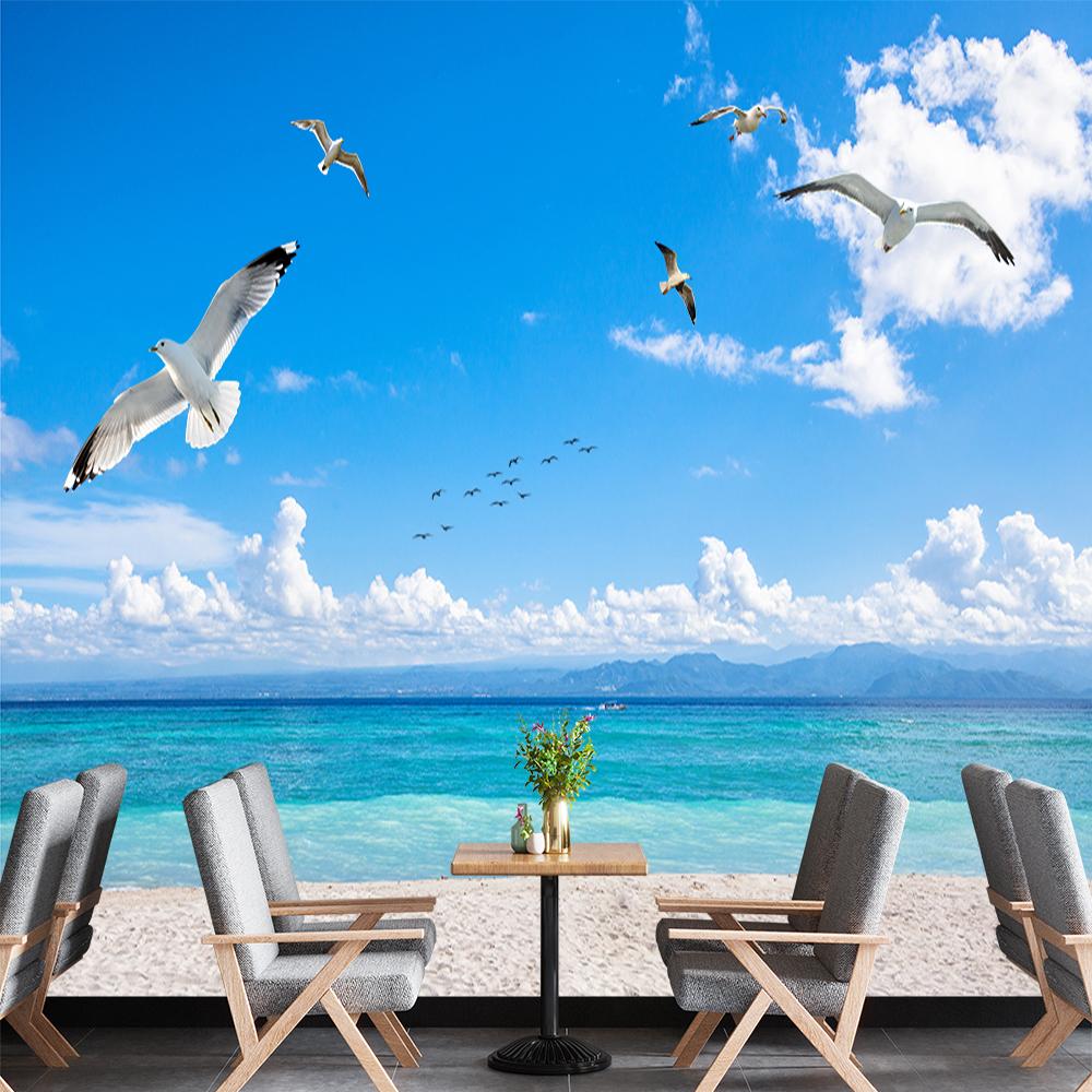 Beach Wallpapers Island Murals Ocean Sky 3d Wall Murals Living Room Bedroom Tv Background Mural Home Decor