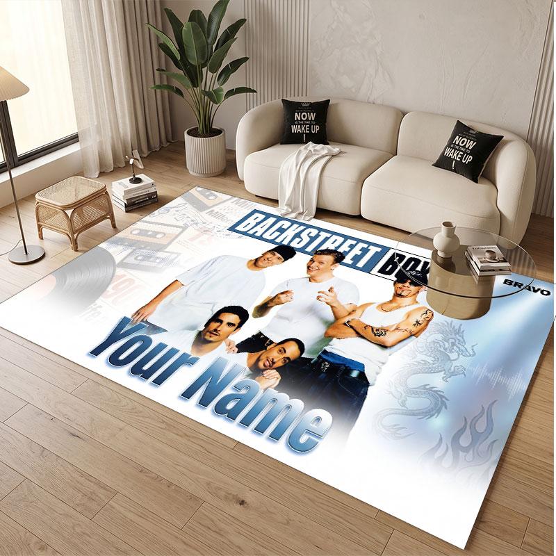 Custom Rug Backstreet Boys Pattern Print Name Text Soft Non‑Slip Floor Carpet for Home Indoor Decoration