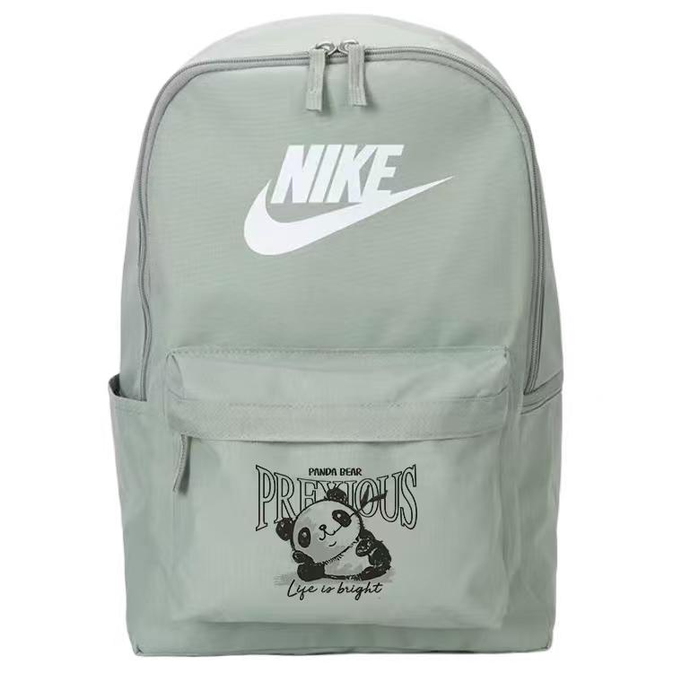 Nike Custom Bag  Printed Pattern 20L Brand Letter Print Zipper Closure Street Fashion Student Casual Fabric Backpack DC4244-370(TEAM378-MM-F2) Mint Green