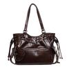Trending Drawstring Backpack Multi-pocket Leather Bag Stylish Shoulder Bag for Women