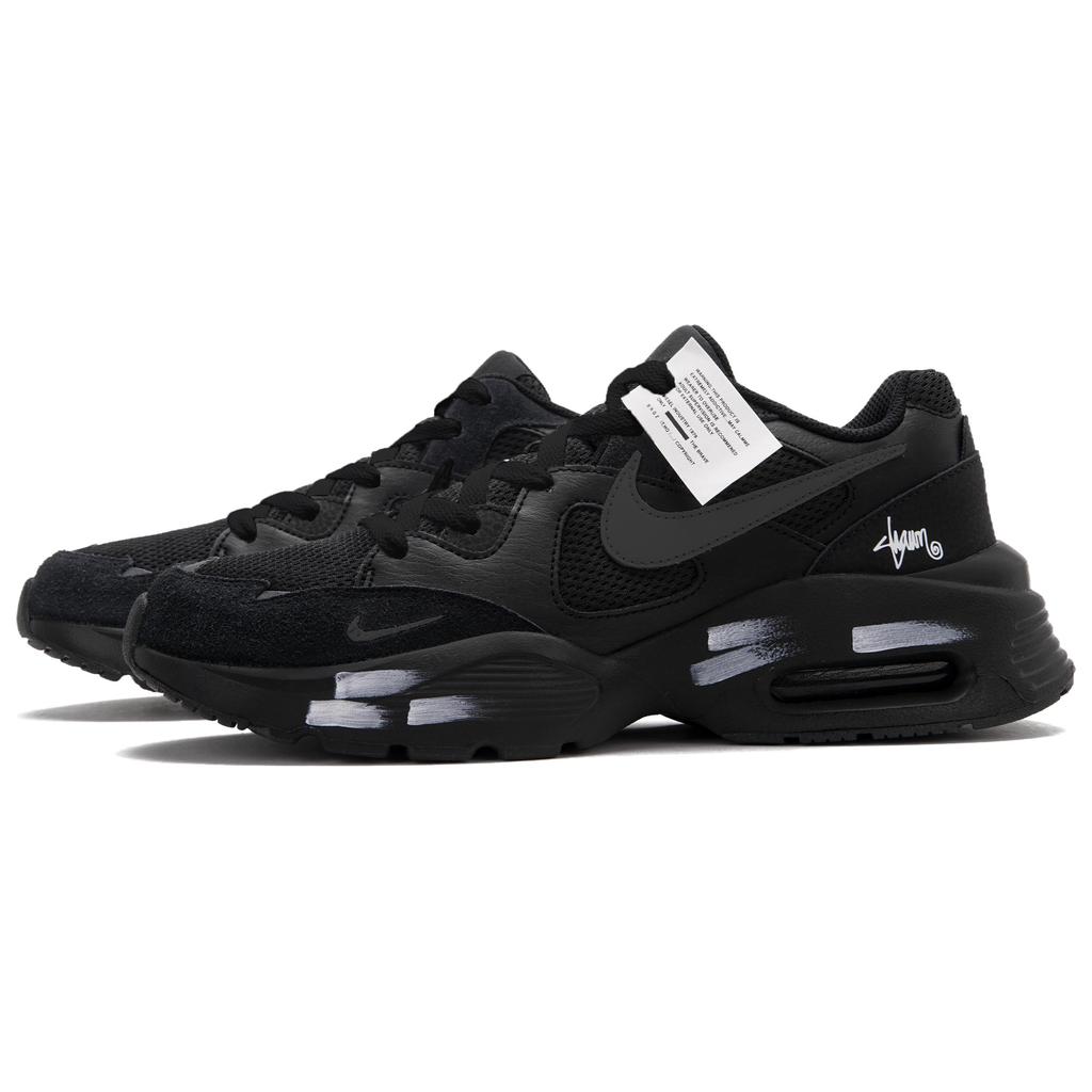 Nike Air Max Fusion Low Top Running Shoes Men's Black White Gray CJ1670-001(Team62-GXX)