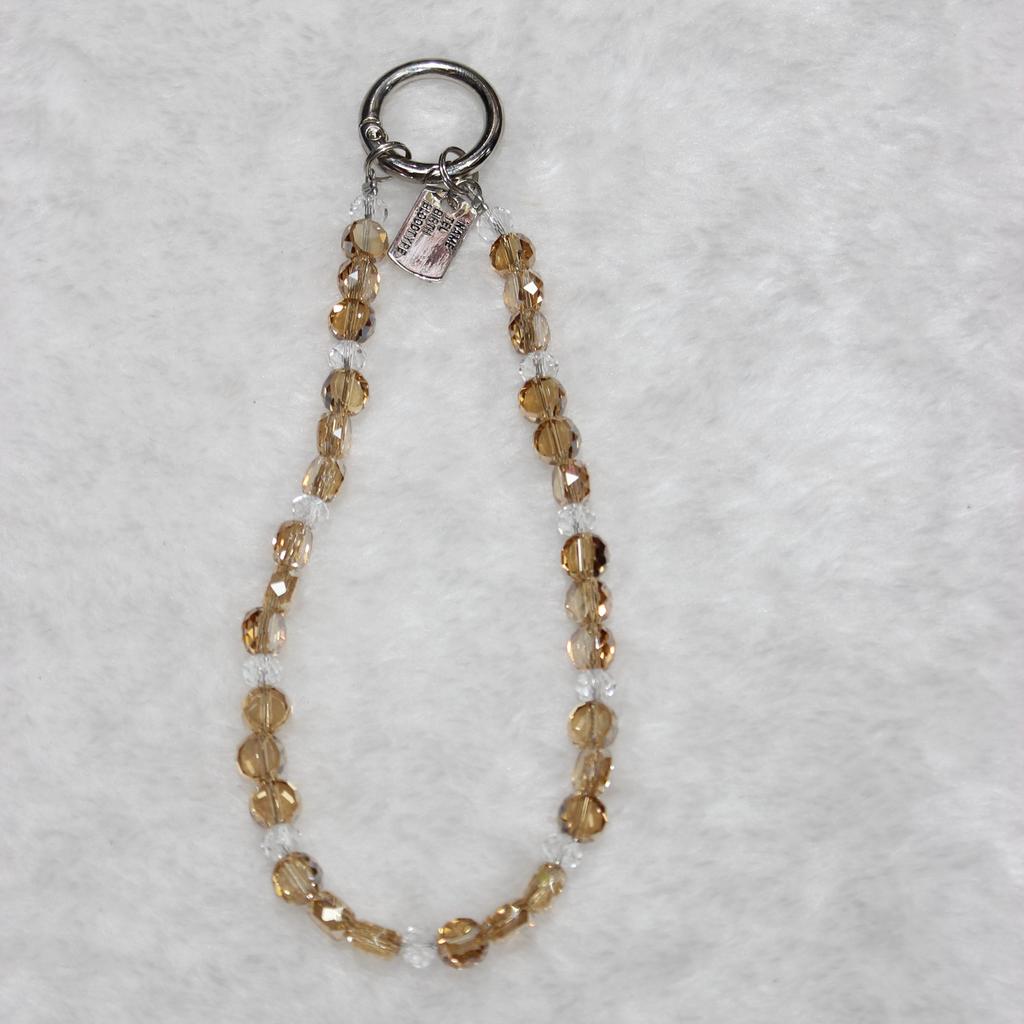Crystal Bead Phone Lanyard Short 26cm Mobile Phone Bracelet Anti-Lost Chain