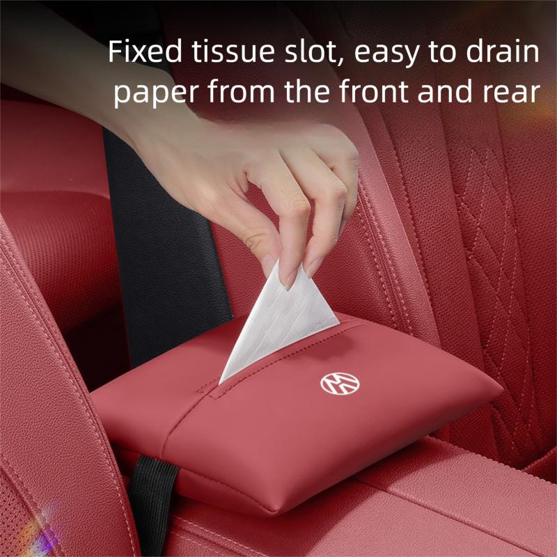 For VOLKSWAGEN VW Car Leather Inner Tissue Box Seat Back Storge Bag For Volkswagen VW GOLF 4 5 6 7 8 MK4 MK5 MK6 MK7 MK8 POLO 6R