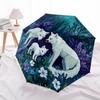 1 PC Automatic Folding Umbrella - Wolf Family Pattern, Portable & Foldable Design with 8 Ribs, Christmas Birthday Gifts