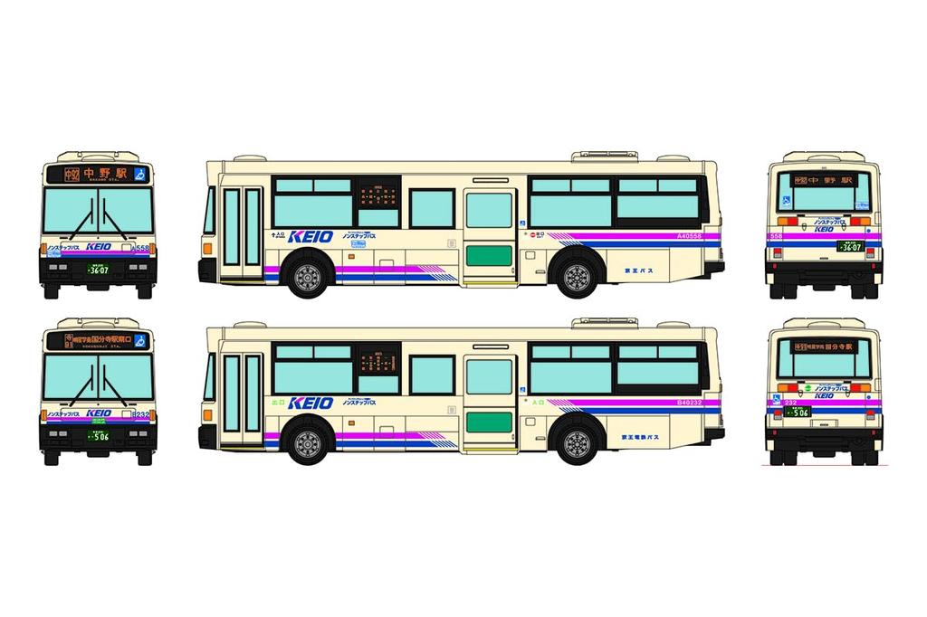 The Bus Collection Bus Collection Keio Bus Goodbye Nishiko 96MC Medium-sized Long Car Keio Electric Railway Bus Color Set of 2 Diorama Supplies