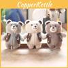 Adorable Cute Plush Bear Keychain Soft Stuffed Toy For Bags And Accessories In Gray Brown And White