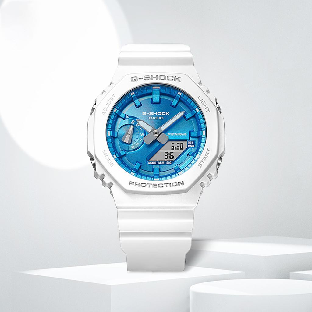 Casio Liquid Crystal/Pointer Dual Display Series Waterproof Shockproof Sports Quartz Movement Resin Strap GMA-S2100WS-7APRGA-2100WS-7APR