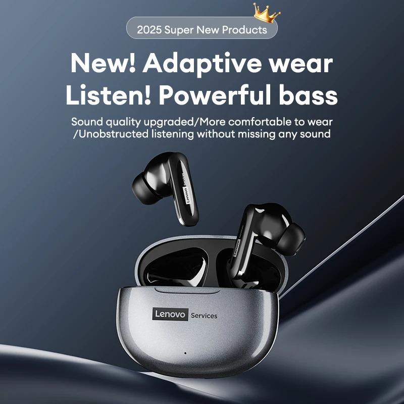 Original Lenovo LE202 Wireless Bluetooth 6.0 Earphones AI Call Noise Cancellation Sound Quality Headphone Long Battery Life Earbuds