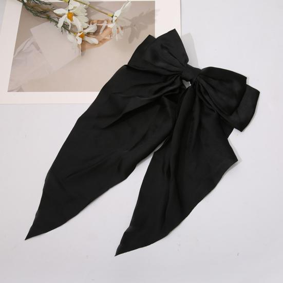 Hairpin Bow Theme Chiffon Long Ribbon Hair Clip Bright Color Lightweight Back Head Hair Claw Hair Accessories