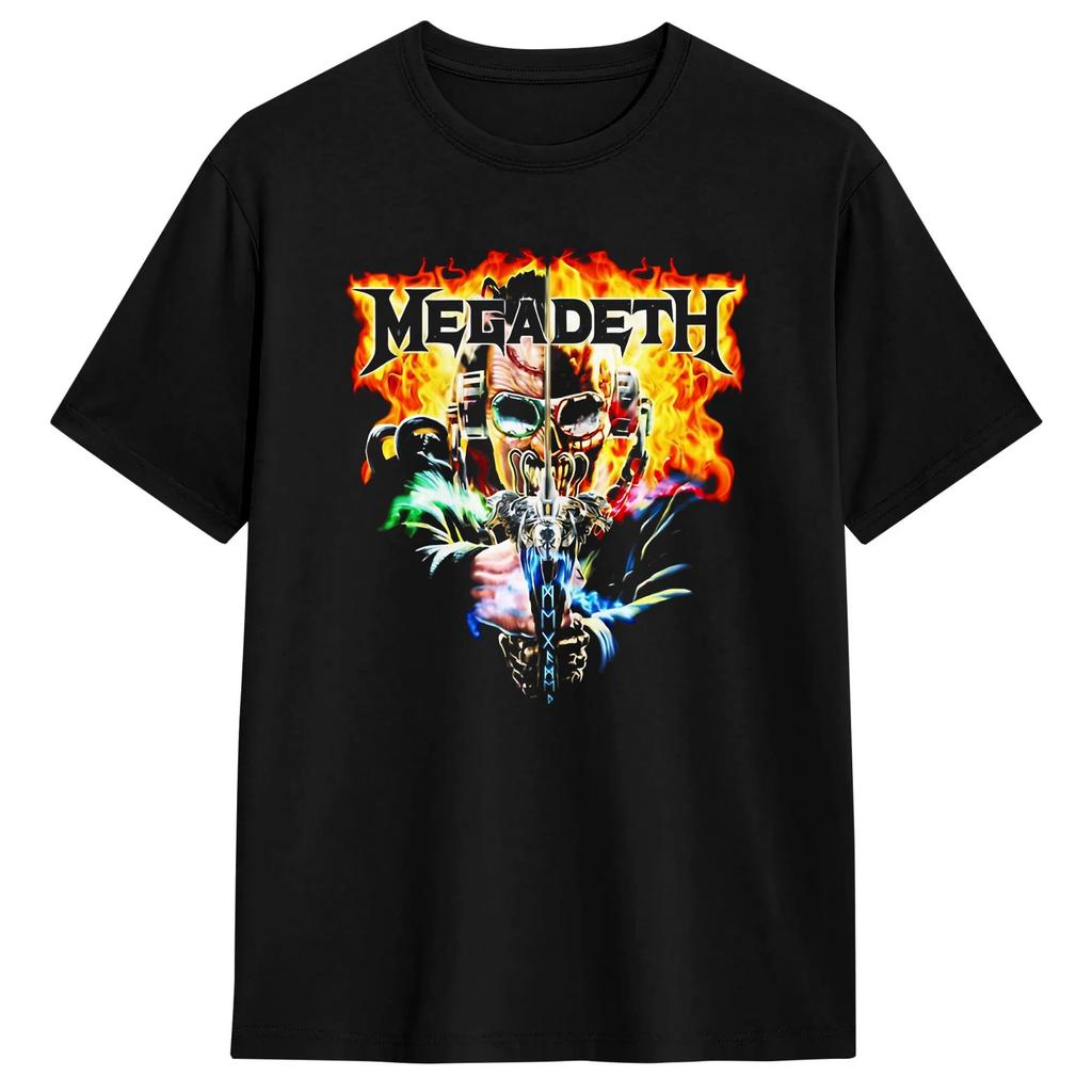 Vic Rattlehead Megadeths T Shirt Summer 100 Cotton TShirts For Unisex Popular Custom Logo Tee Shirt ShortSleeve Y2K Basic Tees