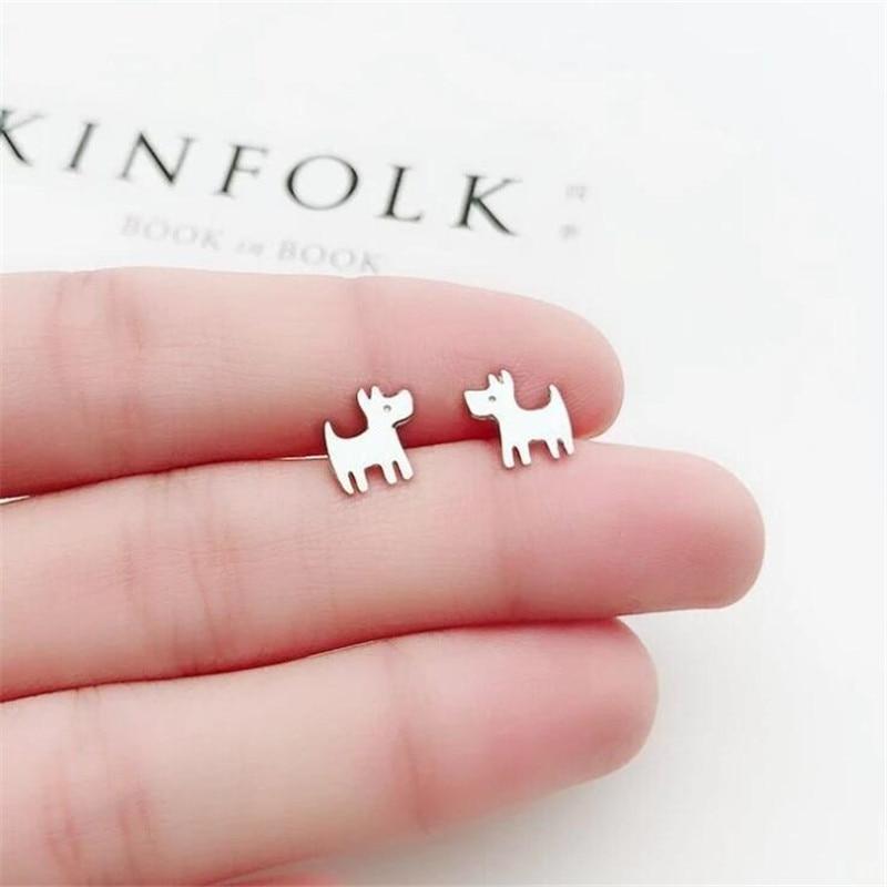 New Simple Beautiful Popular Dog 925 Sterling Silver Jewelry Popular Sweet Animal Exquisite Gift Stud Earrings Se951
