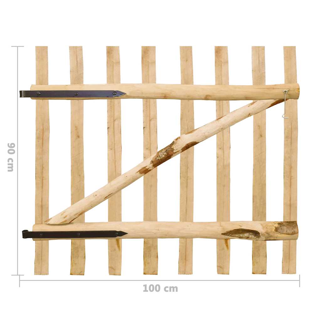 Vidaxl Wooden Gate, Hazel, 100X90 Cm
