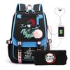 Two-dimensional Peripheral Day Man Ghost Extinguishing Backpack Pencil Bag Large Capacity Student Leisure Schoolbag with USB Port