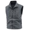 New Casual Vest Men's Loose Vest Outdoor Zipper Multi-pocket Jacket Spring and Autumn Vest Large Size Sports