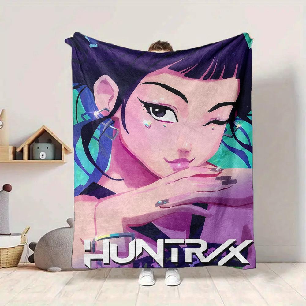 1PC K POP Demon Hunters, Huntrix Blanket, Throw For Sofa, Bed, Travel, Camping, Livingroom,