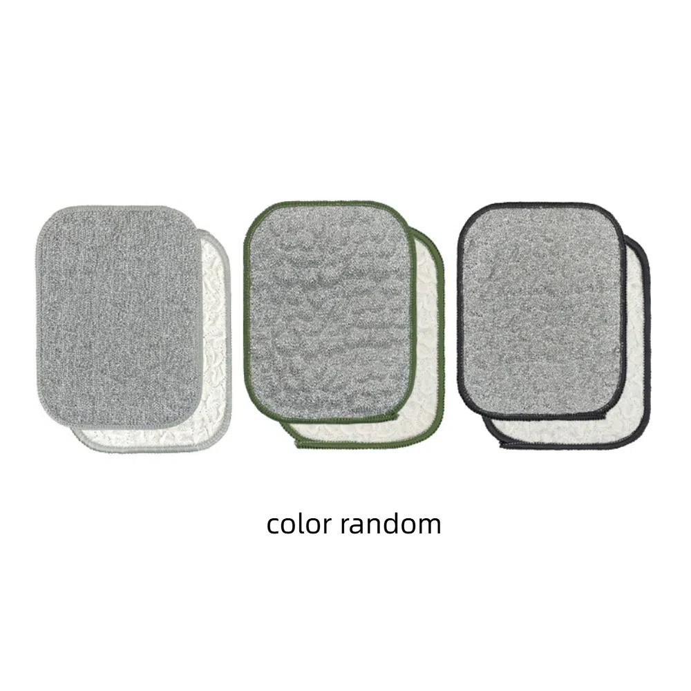 

10PCS Double-side Dishwashing Cloth Reusable Microfiber Dishcloths Durable Wiping Rags Kitchen Use Random Color