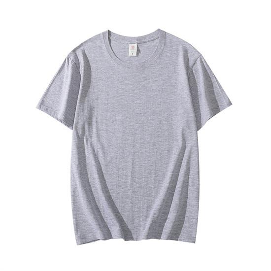 ZSIIBO Happy Girl Zomer heren katoenen T-shirt korte mouw heren T-shirt effen kleur T-shirt heren T-shirt XL grijs