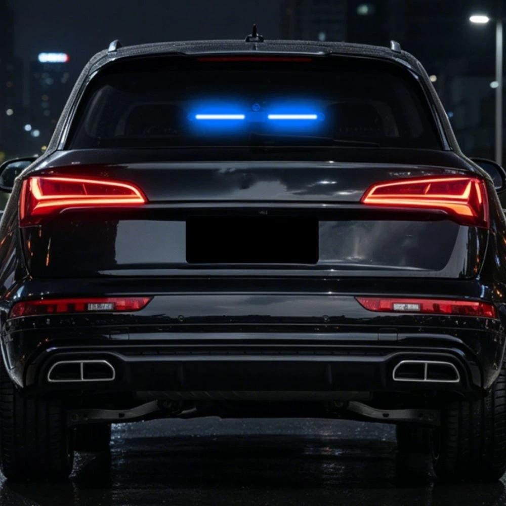 Solar Powered Vibration Activated Strobe Light Anti-Collision Rear Window Lamp Vehicle