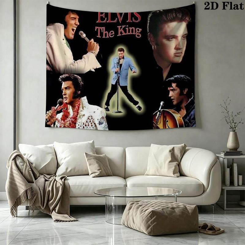 Elvis Poster Wall Tapestry Aesthetic Wall Hanging Printed Fabric Blanket Decorative Tapestries for Bedroom Living Room Home Decor