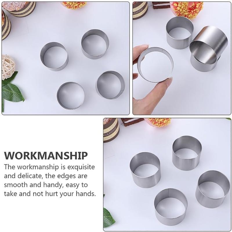 12 Pack Stainless Steel Dessert Molds Round Cake Rings Cake Moulds Baking Moulds Perfect for Elegant Cakes and Pastries