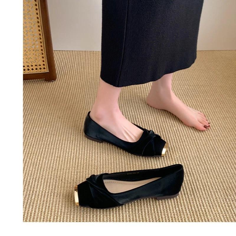 Fashion Women's Mary Jane Shoes Flat Sole Square Toe Shallow Mouth Shoes Women Dress Daily Commute Spring Autumn New Zapatillas De Mujer