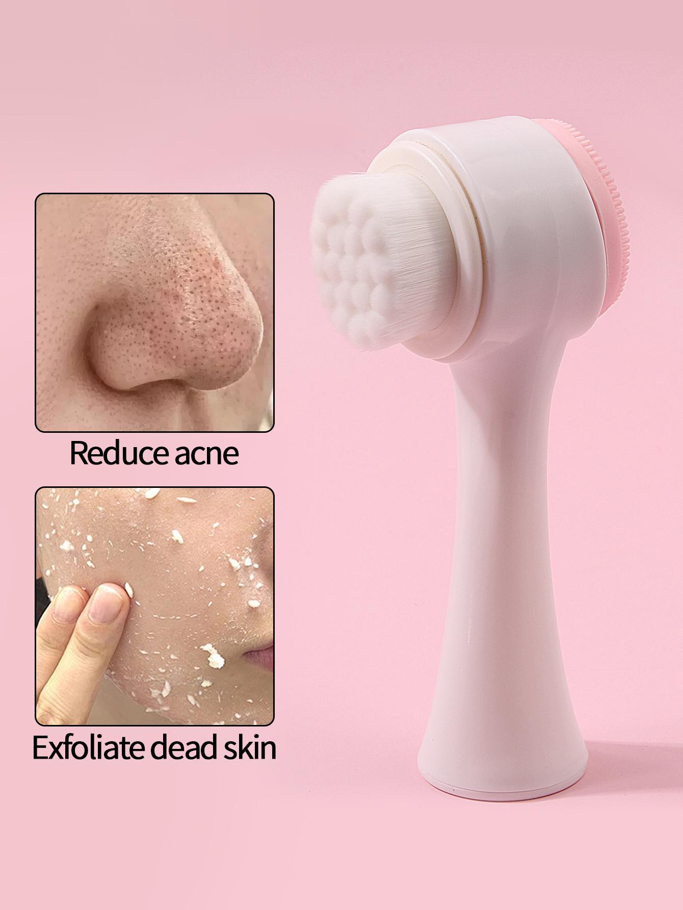 1PC Silicone Manual Face Cleansing Brush, Handheld Facial Brush for Daily Cleansing & Makeup Removal
