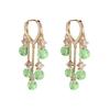 1 Pair Ladies Earrings Eye-catching Fine Workmanship Tassel Golden Plated Delicate Polishing Dress Up Vibrant Color Green Simulated Emerald Earrings