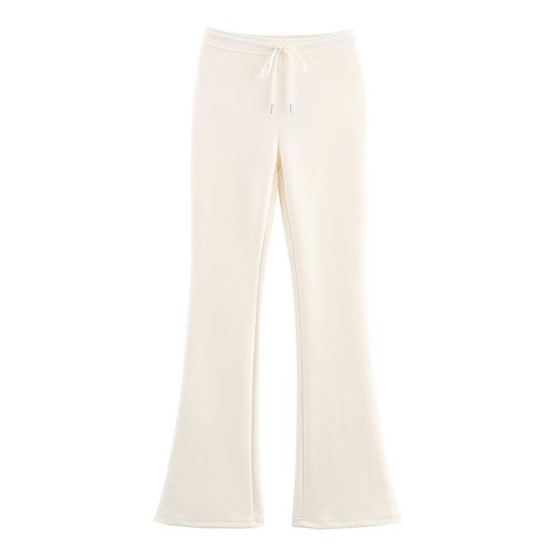 

Kaslead New Arrival Women s Clothing Fashion Style Pilot Jacket Outwear Bootcut Trousers 3641850 3641851 Creamy-white pants M