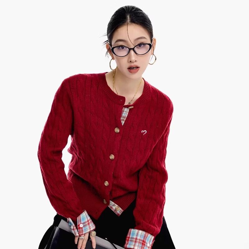 ICH MODE Women's Short Knitted Cardigan Sweater