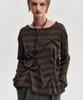 Kimjisu Dozi - Raw Edge Pinched Pullover _ Brown