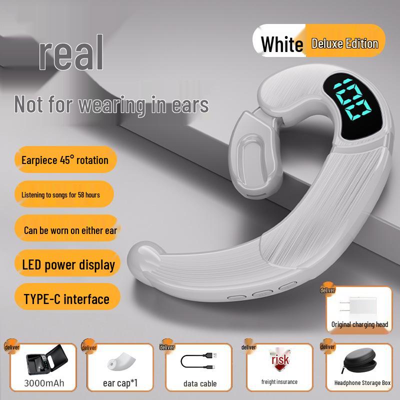 2024 In-Earless Bone Conduction Bluetooth Headphones, Ear-Hook Design, with 5.3 Chip and Ultra-Long Battery Life, Unisex.