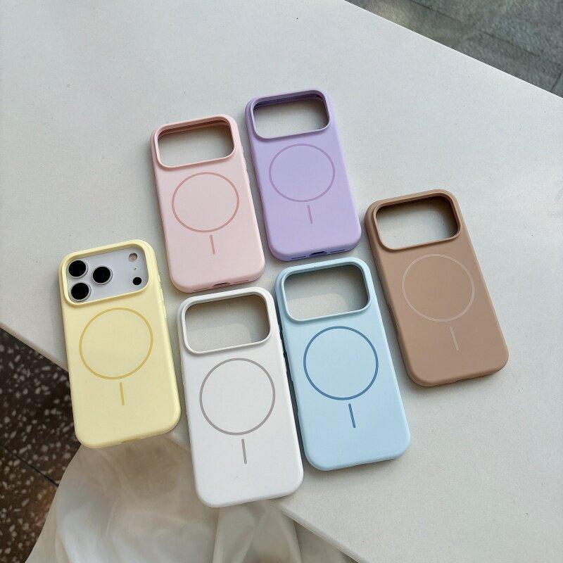 Soft Liquid Silicone Phone Case for Magsafe Mag Safe iPhone 17 Air 16 Pro Max 15 Plus 14 13 17Pro 16Pro 15Pro Magnetic Shockproof Back Phone Cover