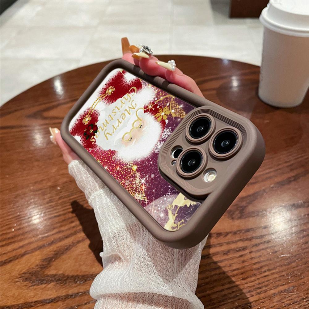N105 Christmas Happy New Year Art Soft Angel Eyes Phone Cases for iPhone 16 15 14 13 11 Pro Max 8 7 6s Plus 12 Mini XR XS Max SE Shockproof Cover