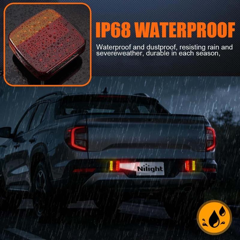 12V Magnetic LED Trailer Light Kit Universal Rear Towing Trailer Tail Light Waterproof EU 7-Pin Trailer Brake Turn Signal Lamps