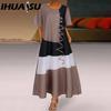IHUASU Women's Fashion Summer Spring Short Sleeve O-Neck Casual Dresses