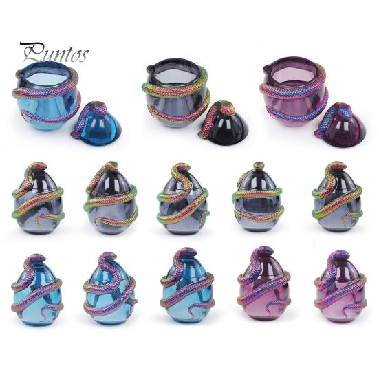 1 Set Snake Egg Jar Silicone Mold Clay Gypsum Cement Epoxy Resin Casting Mold DIY Crafts Snake Egg Shape Storage Box Ornament Making Mould