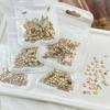 50Pcs Champagne Nail Art Rhinestone 1-6Mm Flatback Glass Crystal Gems Hotfix Nail Diamond Mixed Sizes Nail Charms