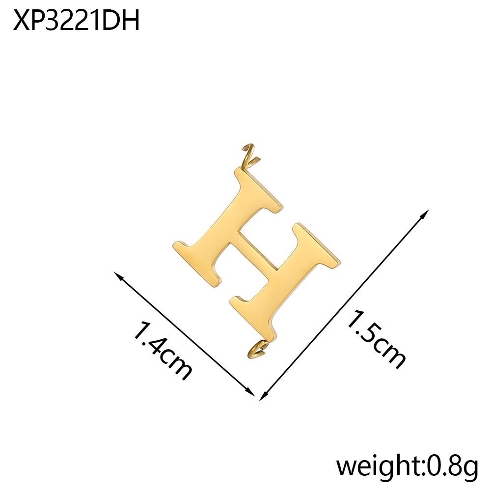 CARLIDANA Stainless Steel Gold Plated Capital Letters with Two Loops Waterproof Initial DIY Jewlery Making Charm Pendant