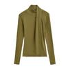 Women's Korean-Style Cashmere-Feel Slimming Long-Sleeve T-Shirt for Autumn/Winter.