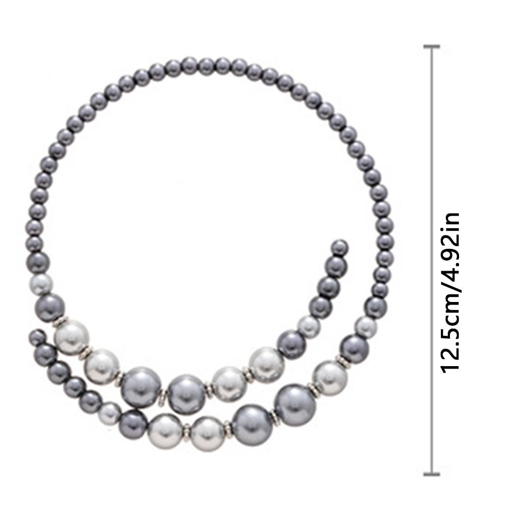 Retro Clavicle Chain Grey Choker Europe America Style Glass Pearl Openning Necklace  Birthday