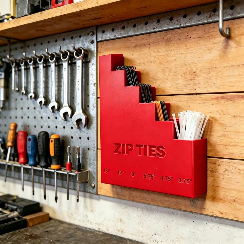 5 Tier Wall Mount Zip Tie Organizer Rack Cable Tie Holder For Garage Workshop Pegboard Tool Storage