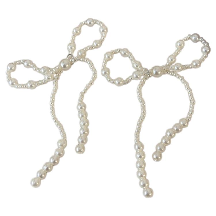 Unique Pearls Butterfly Bowknot Shoe Ornaments Decoration Portable Footwear Accessory with Thess Elegant Charm