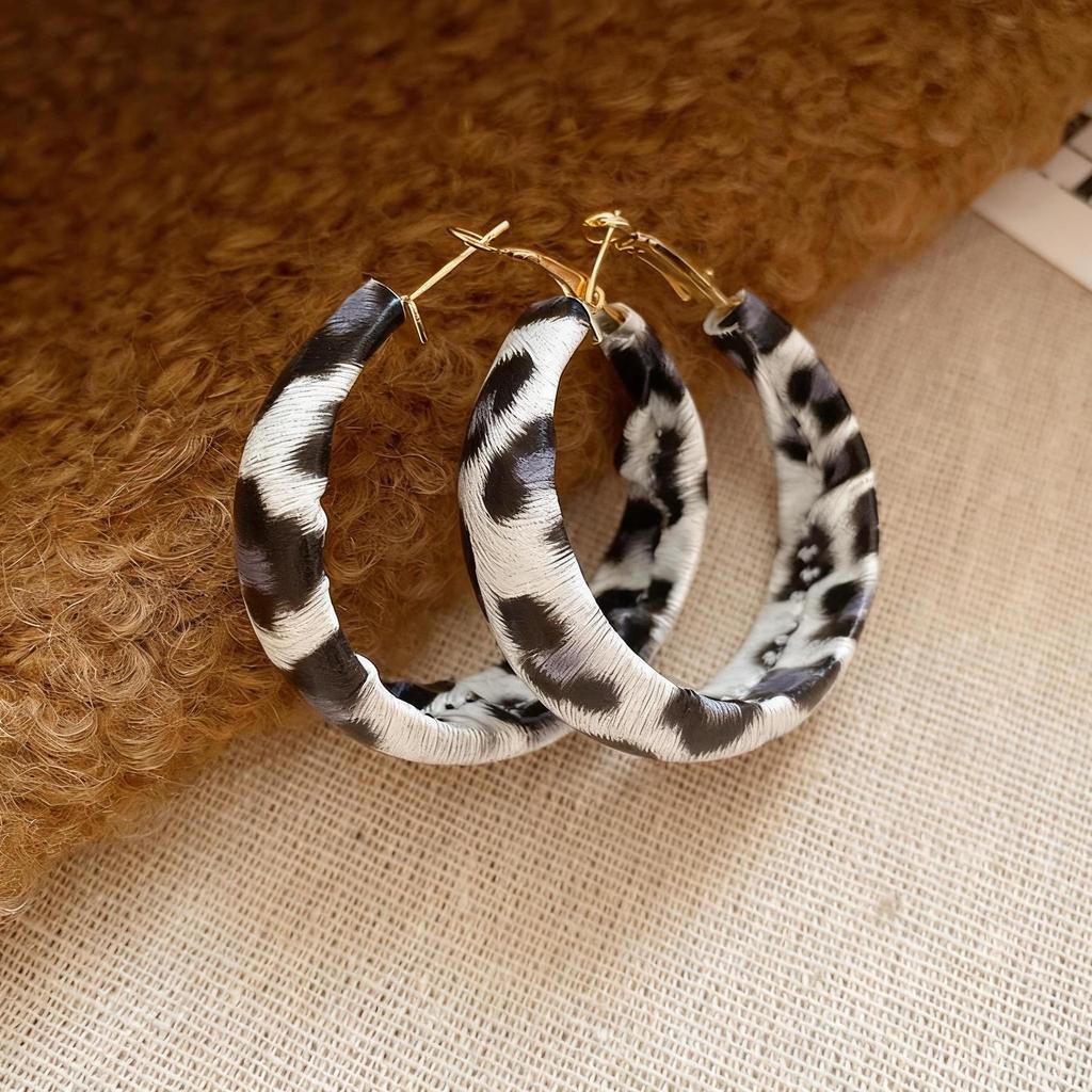 Sterling Silver PU Handmade Retro Leopard Print Ear Cuffs